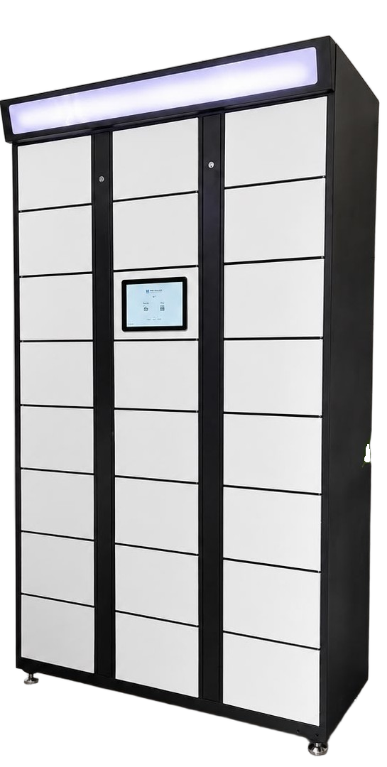 Smart Service Locker cabinet with touchscreen control panel